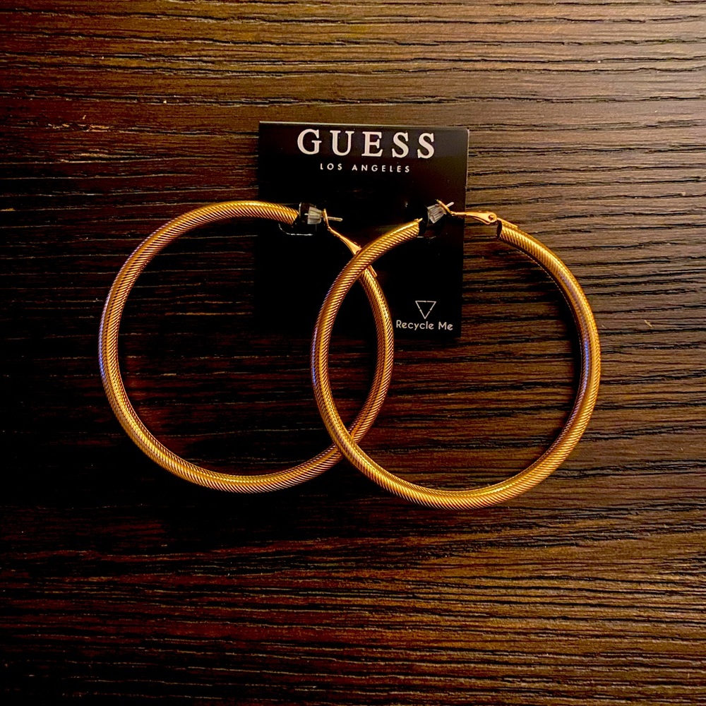 NEW Guess gold hoop earrings